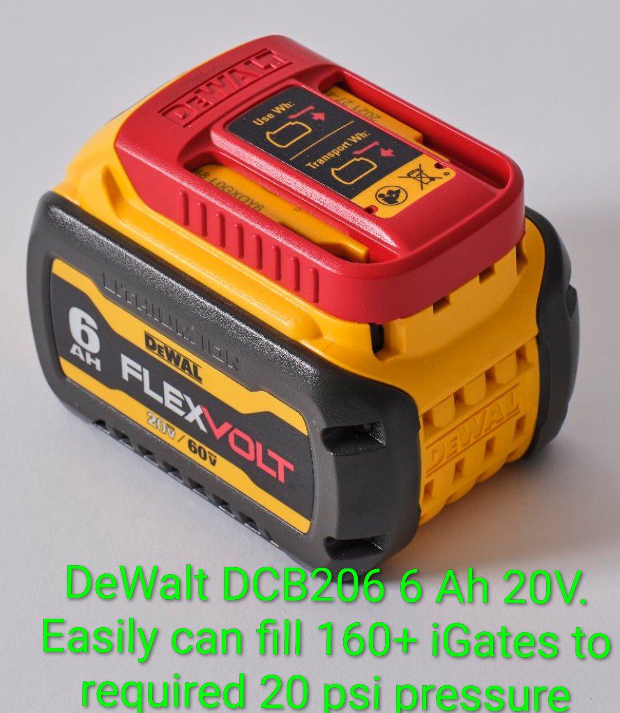DeWalt FLEXVOLT 20V battery for power tools with 160+ Agates capacity.