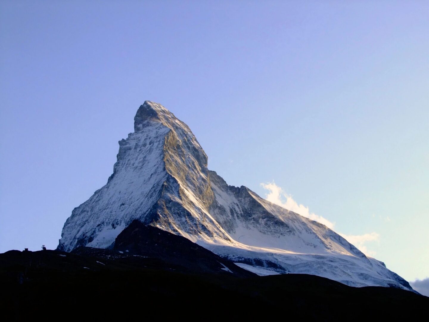 Matterhorn mountain bathed in morning light