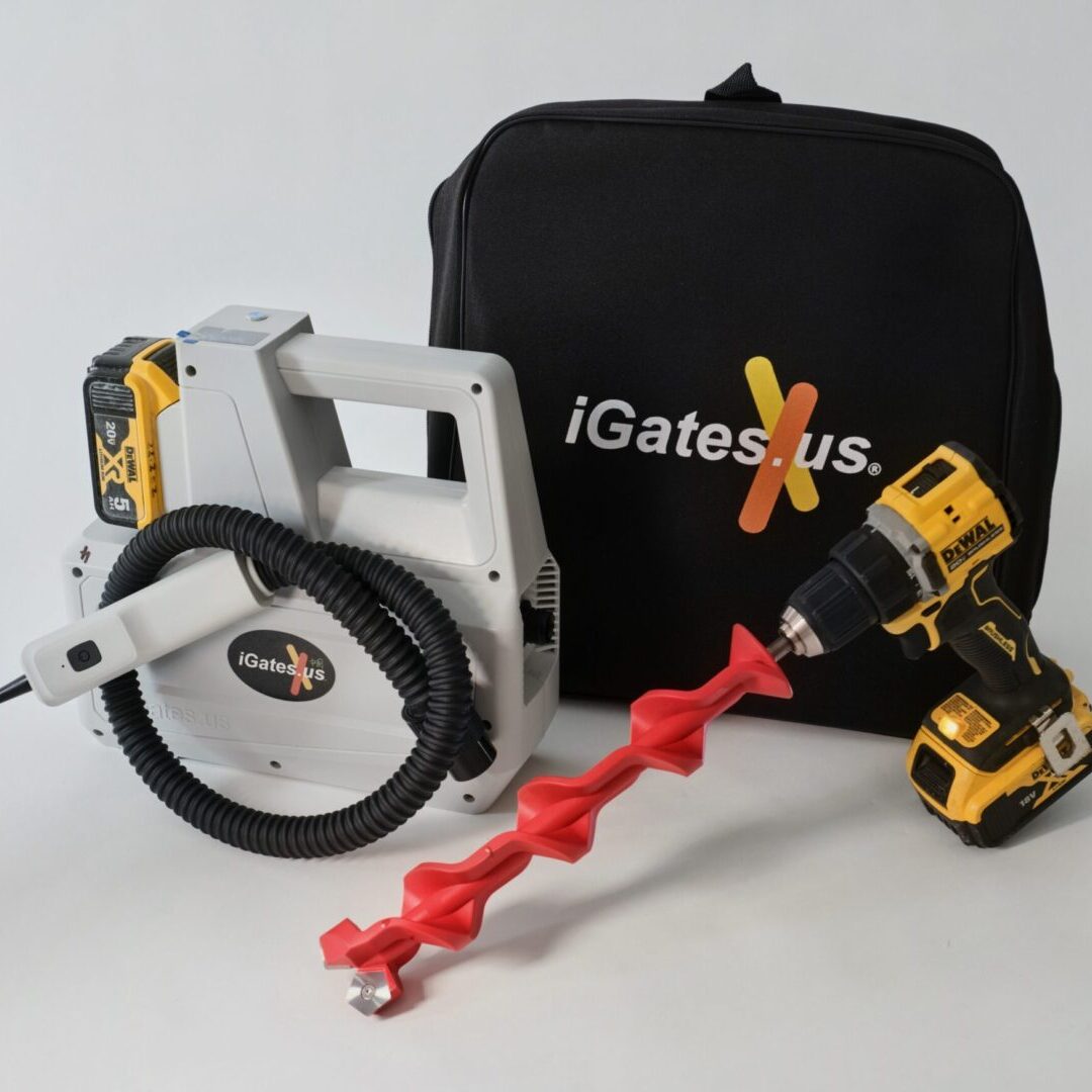 iGatesX kit with drill and red auger