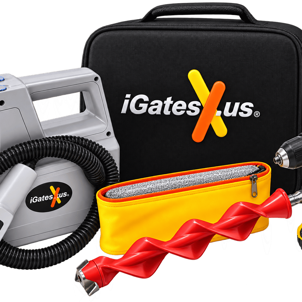iGatesXus drain cleaning kit with cordless drill